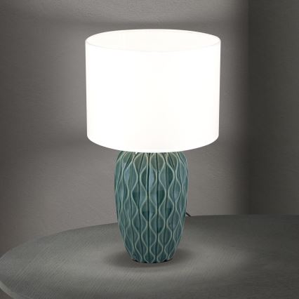 Pöytälamppu TORTUGA 1xE27/40W/230V vihreä/valkoinen