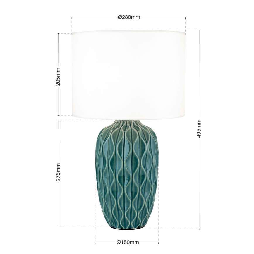 Pöytälamppu TORTUGA 1xE27/40W/230V vihreä/valkoinen