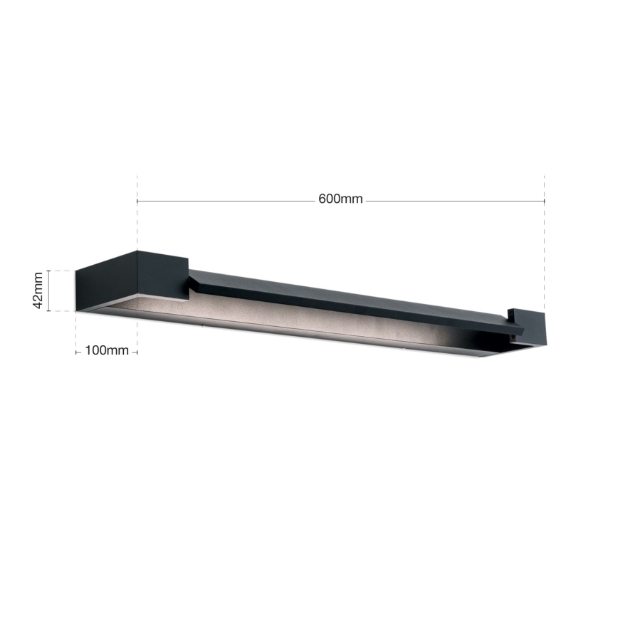 Kylpyhuoneen LED-peilivalo MARILYN LED/18W/230V 60 cm IP44 musta