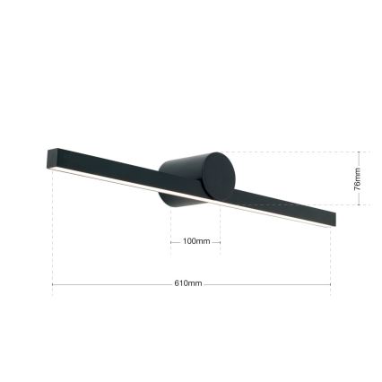 Kylpyhuoneen LED-peilivalo BEAUTY LED/12W/230V 61 cm IP54 musta