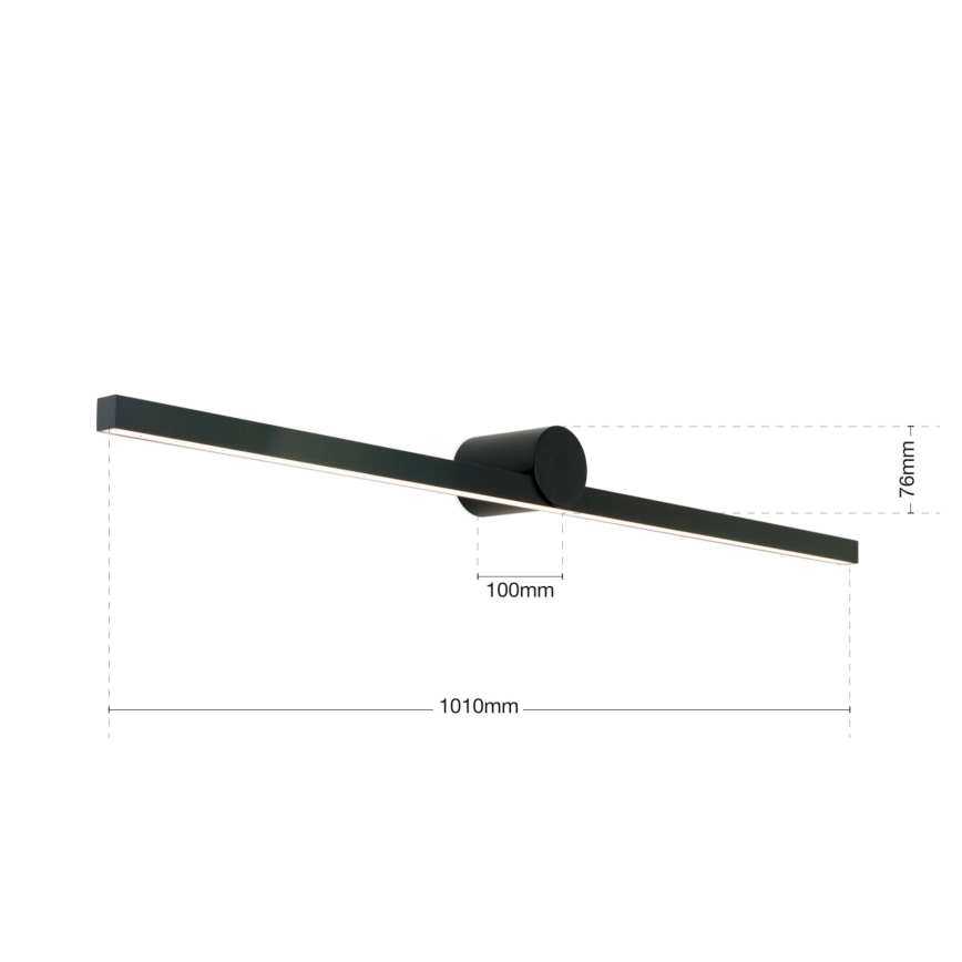 Kylpyhuoneen LED-peilivalo BEAUTY LED/24W/230V 101 cm IP54 musta