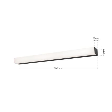 Kylpyhuoneen LED-peilivalo HORIZON LED/12W/230V 3000/4000K 60 cm IP44 musta