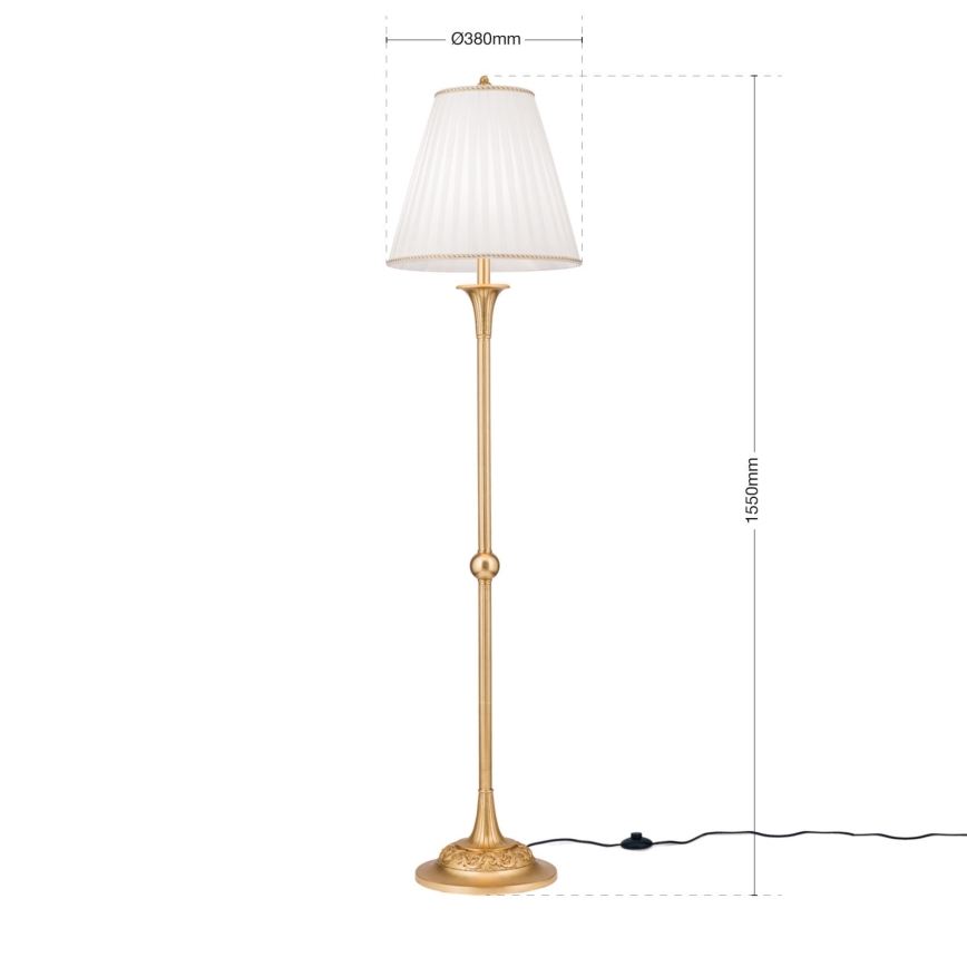 Lattialamppu FONSA 1xE27/60W/230V valkoinen/kulta