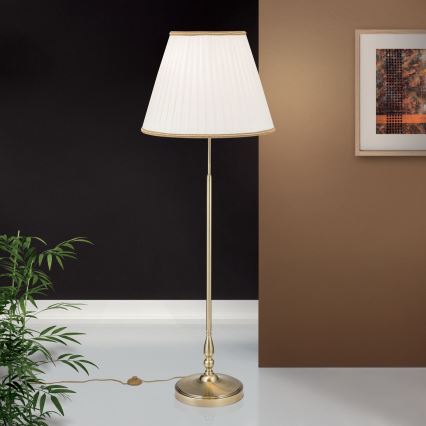 Lattialamppu TONIA 2xE27/60W/230V 154 cm valkoinen/pronssi