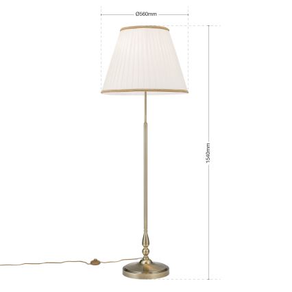 Lattialamppu TONIA 2xE27/60W/230V 154 cm valkoinen/pronssi