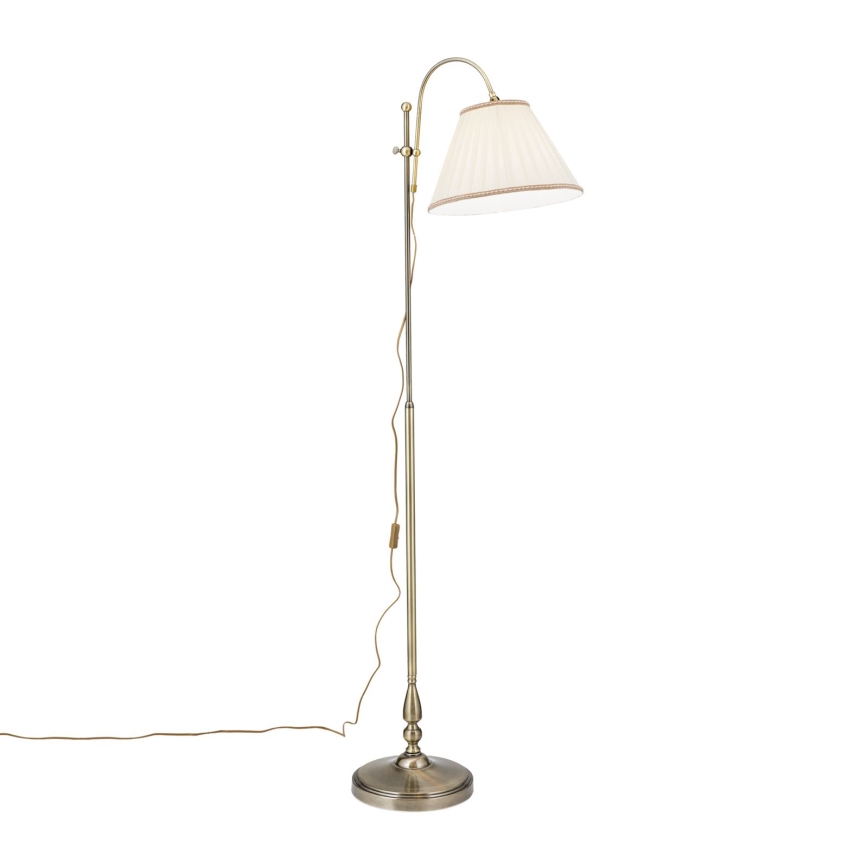 Lattialamppu TONIA 1xE27/60W/230V 183 cm valkoinen/pronssi