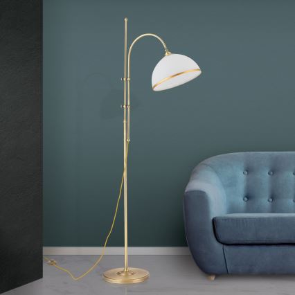 Lattialamppu OLD LAMP 1xE27/40W/230V valkoinen/pronssi
