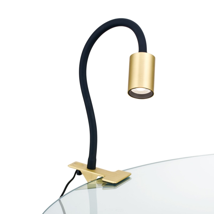 LED Joustava pöytävalaisin klipsillä KURT LED/5W/230V kulta
