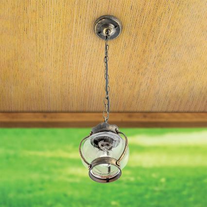 Ulkokäyttöinen riippuvalaisin TAVERNA 1xE27/60W/230V IP23 pronssi/patina