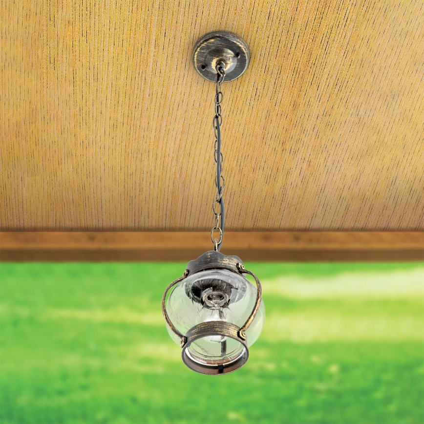 Ulkokäyttöinen riippuvalaisin TAVERNA 1xE27/60W/230V IP23 pronssi/patina