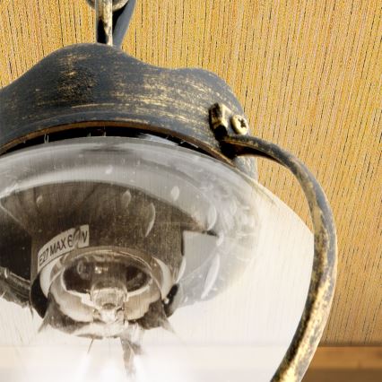 Ulkokäyttöinen riippuvalaisin TAVERNA 1xE27/60W/230V IP23 pronssi/patina