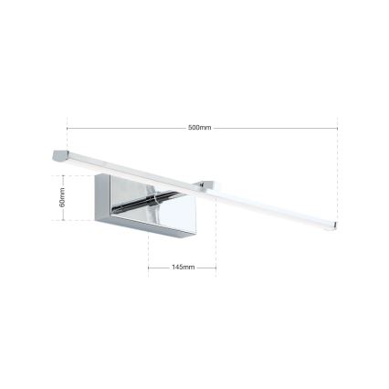 LED-kuvavalo PUBLIO LED/10W/230V 50 cm kiiltävä kromi