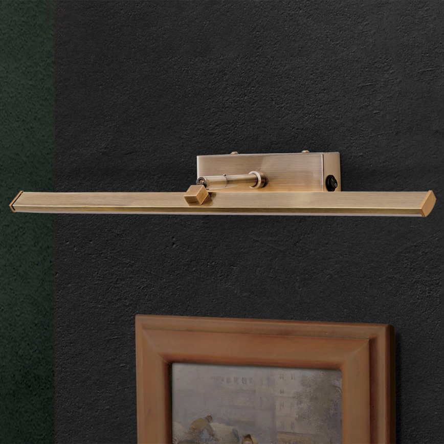 LED-kuvavalo PUBLIO LED/10W/230V 50 cm kulta/patina