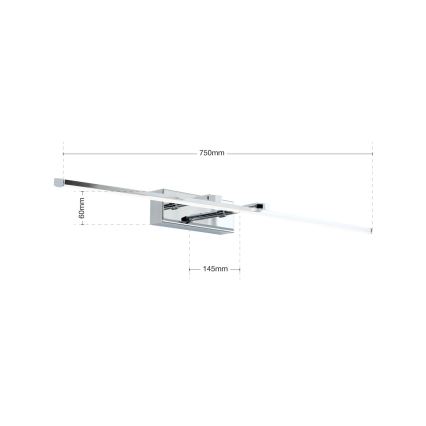 LED-kuvavalo PUBLIO LED/15W/230V 75 cm kiiltävä kromi
