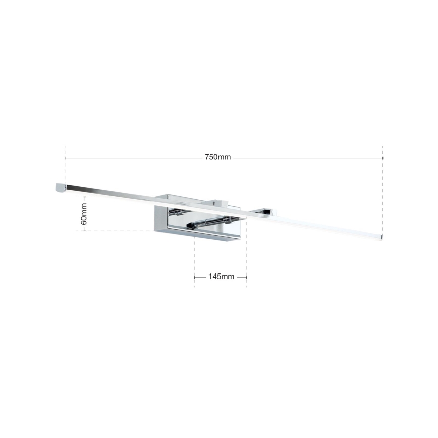 LED-kuvavalo PUBLIO LED/15W/230V 75 cm kiiltävä kromi