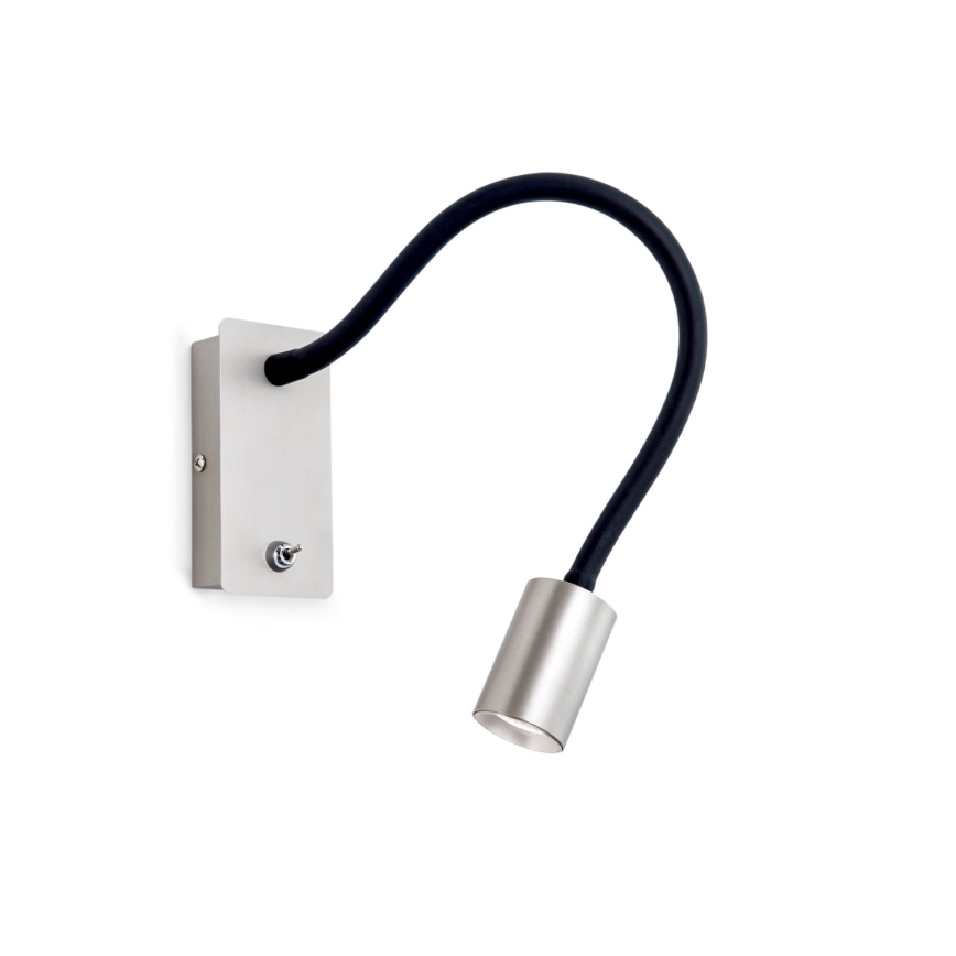LED Joustava pieni seinä lamppu KURT LED/5W/230V hopea