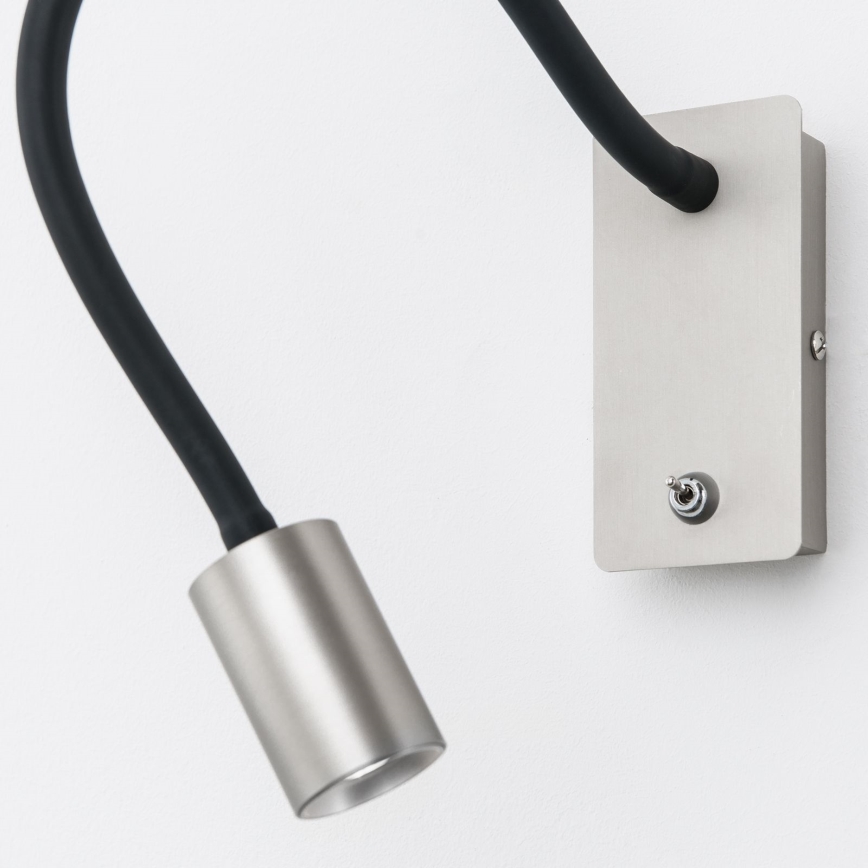 LED Joustava pieni seinä lamppu KURT LED/5W/230V hopea