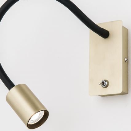LED Joustava seinä pieni lamppu KURT LED/5W/230V kulta