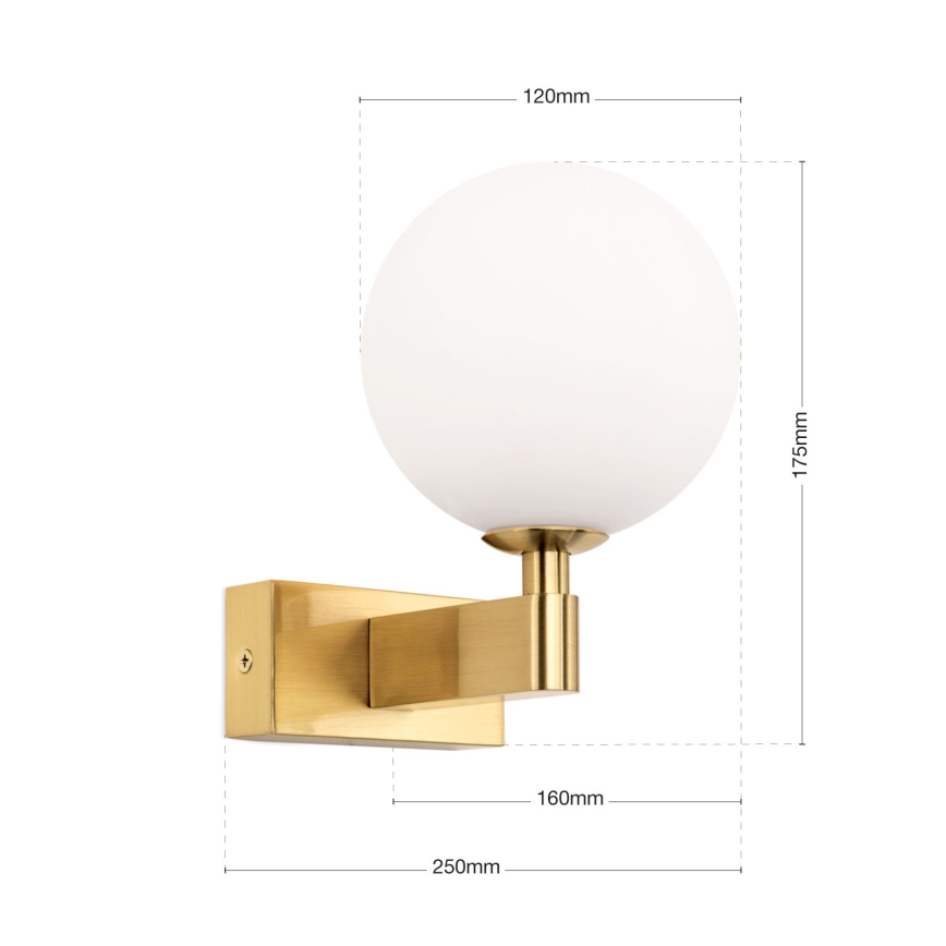 Kylpyhuoneen seinävalaisin MARA 1xG9/20W/230V IP44 kulta