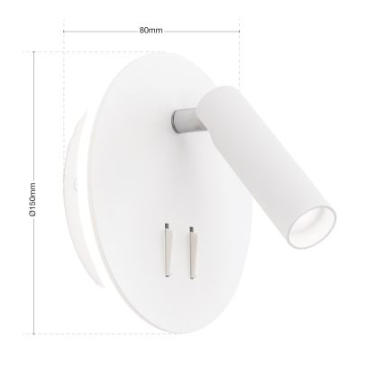 LED-seinävalaisin LENNY LED/6W/230V + LED/3W valkoinen