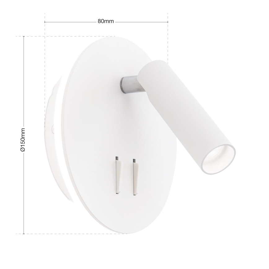 LED-seinävalaisin LENNY LED/6W/230V + LED/3W valkoinen