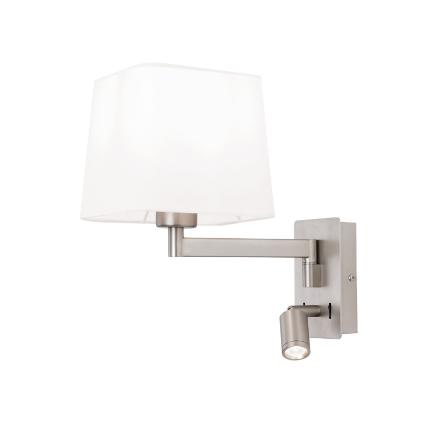 LED-seinävalaisin CARLTON 1xE27/40W/230V + LED/3W valkoinen/mattakromi