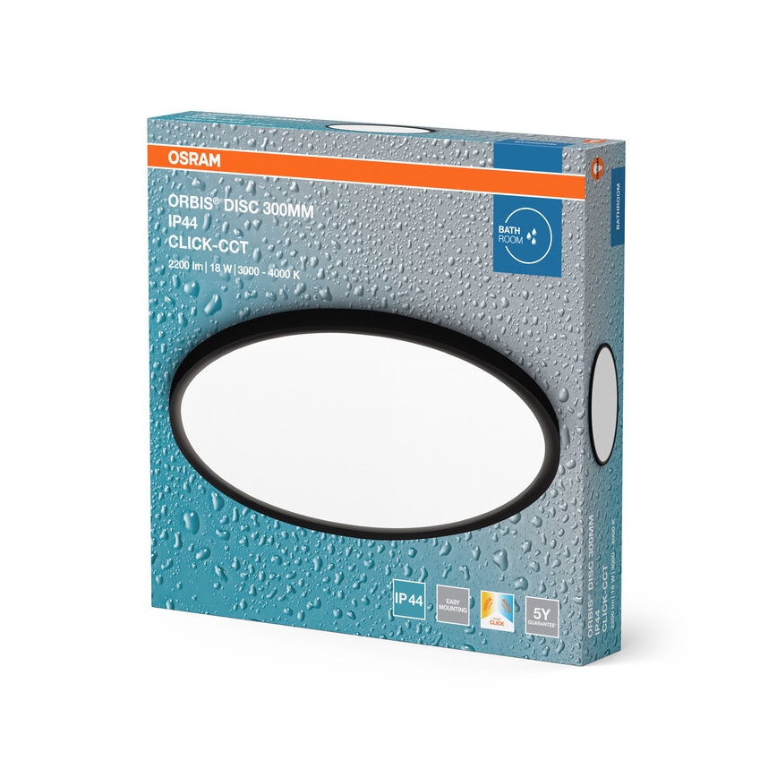 Osram - LED-kylpyhuoneen kattovalaisin DISC 18W/230V 3000/4000K Ø 30 cm IP44 musta