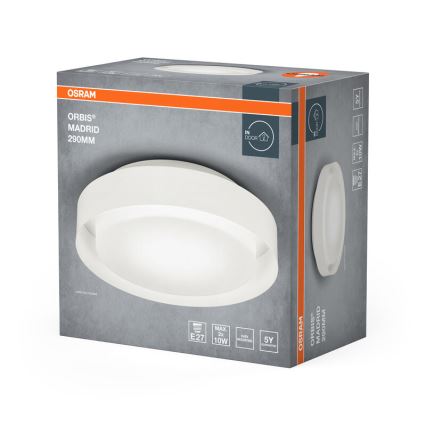Osram - Kattovalaisin ORBIS MADRID 2xE27/10W/230V halkaisija 29 cm valkoinen