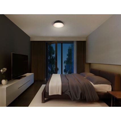 Osram - Kattovalaisin ORBIS MADRID 2xE27/10W/230V Ø 29 cm musta