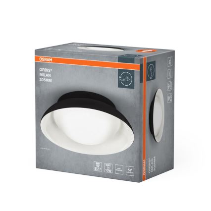 Osram - Kattovalaisin ORBIS MILAN 2xE27/10W/230V halkaisija 30,5 cm musta