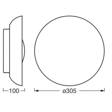 Osram - Kattovalaisin ORBIS MILAN 2xE27/10W/230V halkaisija 30,5 cm musta