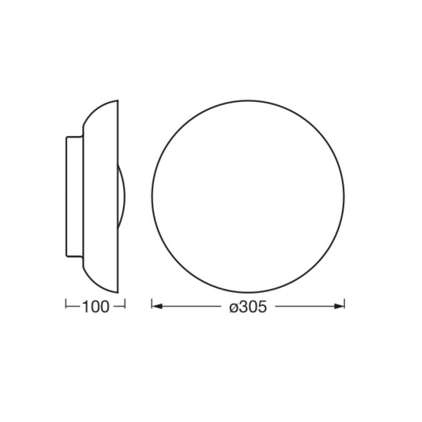 Osram - Kattovalaisin ORBIS MILAN 2xE27/10W/230V halkaisija 30,5 cm musta
