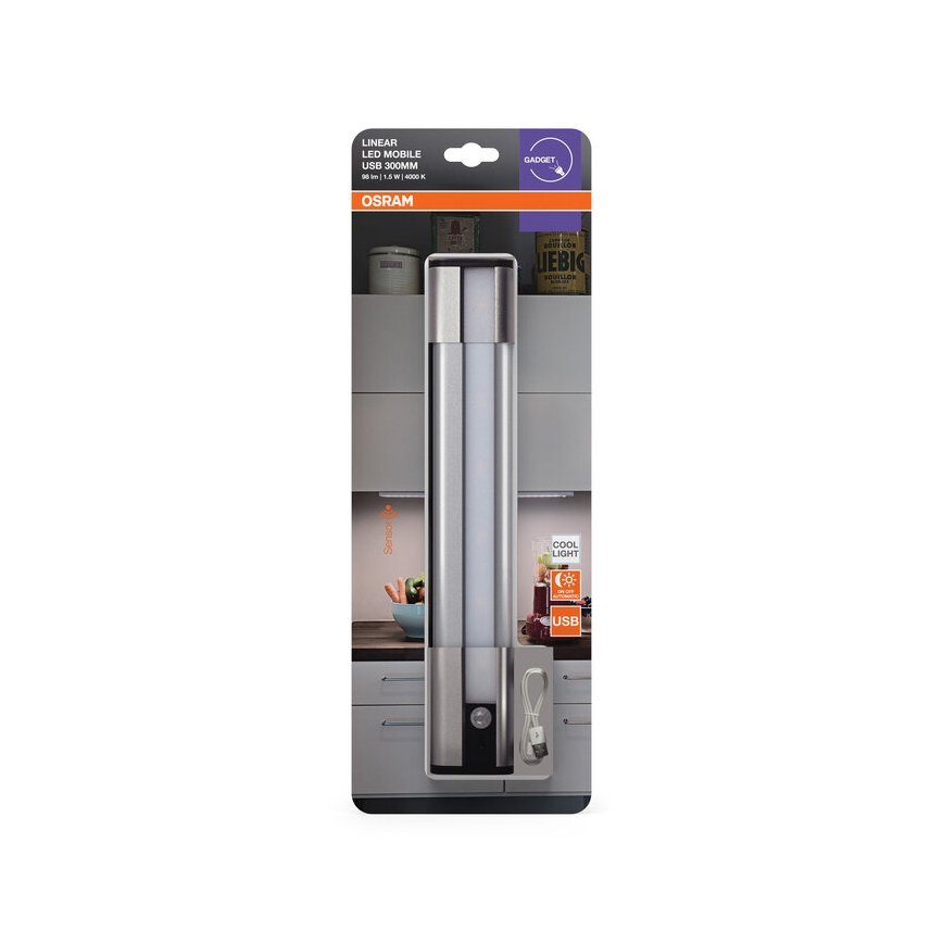 Osram - LED-alakaappivalaisin anturilla MOBILE LED/1,5W/3,7V 1800 mAh