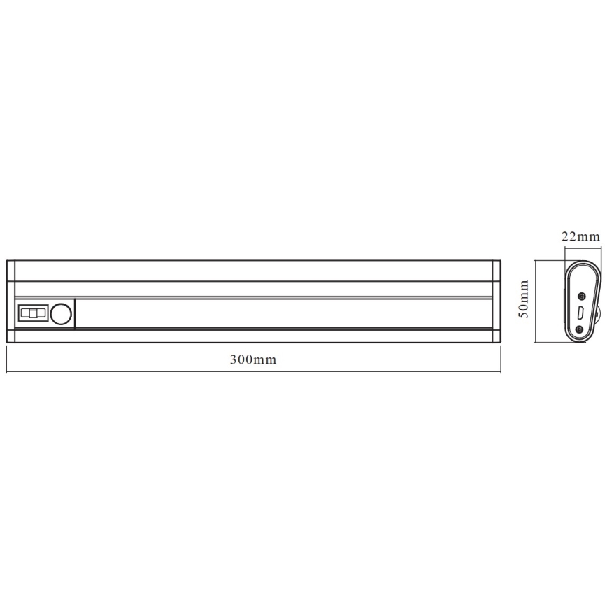 Osram - LED-alakaappivalaisin anturilla MOBILE LED/1,5W/3,7V 1800 mAh