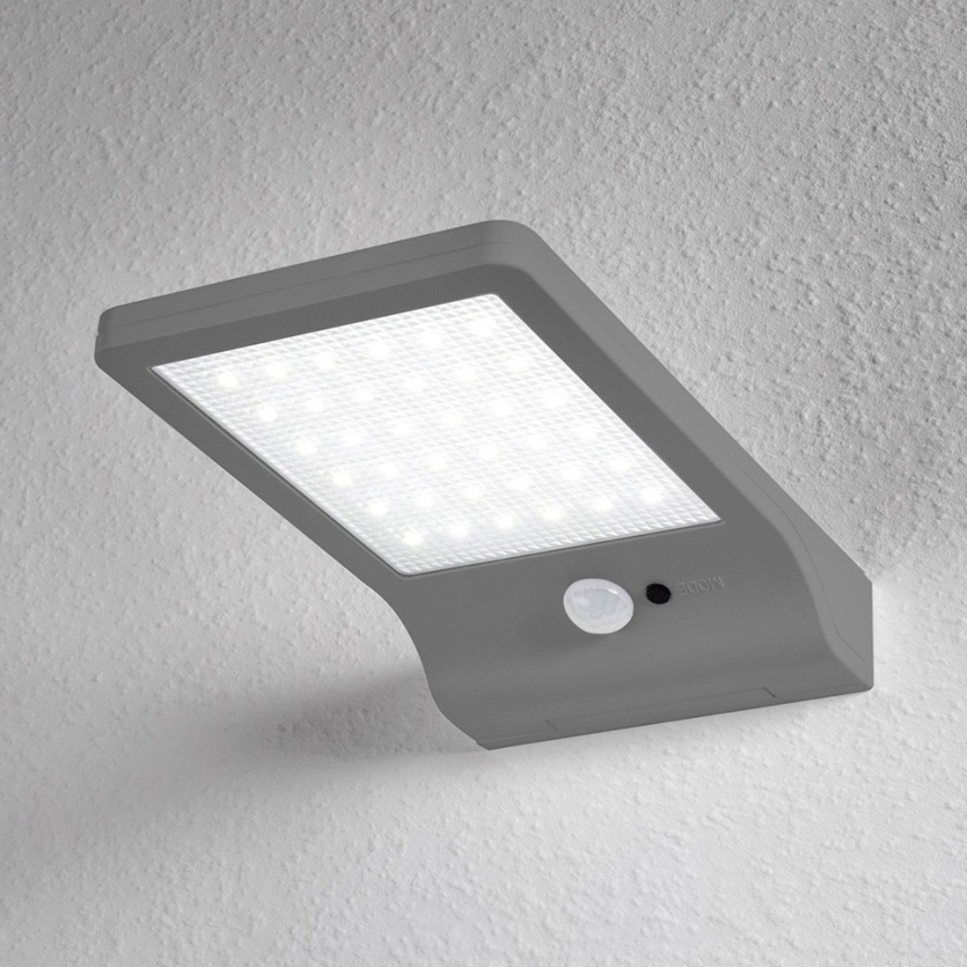 Osram - LED-aurinkoseinävalaisin anturilla DOORLED LED/3W/3,3V 2000 mAh IP44 hopea