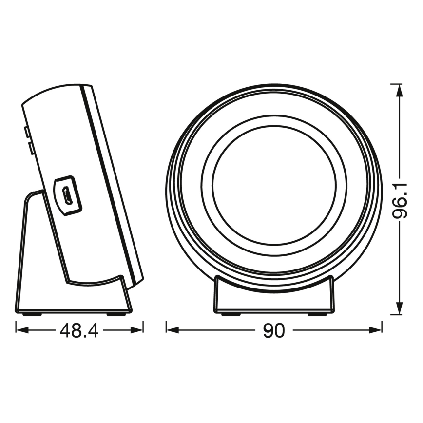 Osram - LED-digitaalikello NIGHTLUX taustavalolla LED/0,3W/5V 1000mAh 3000/4000/6500K valkoinen