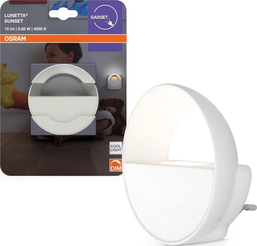 Osram - LED-himmennettävä yövalo LUNETTA LED/0,65W/230V