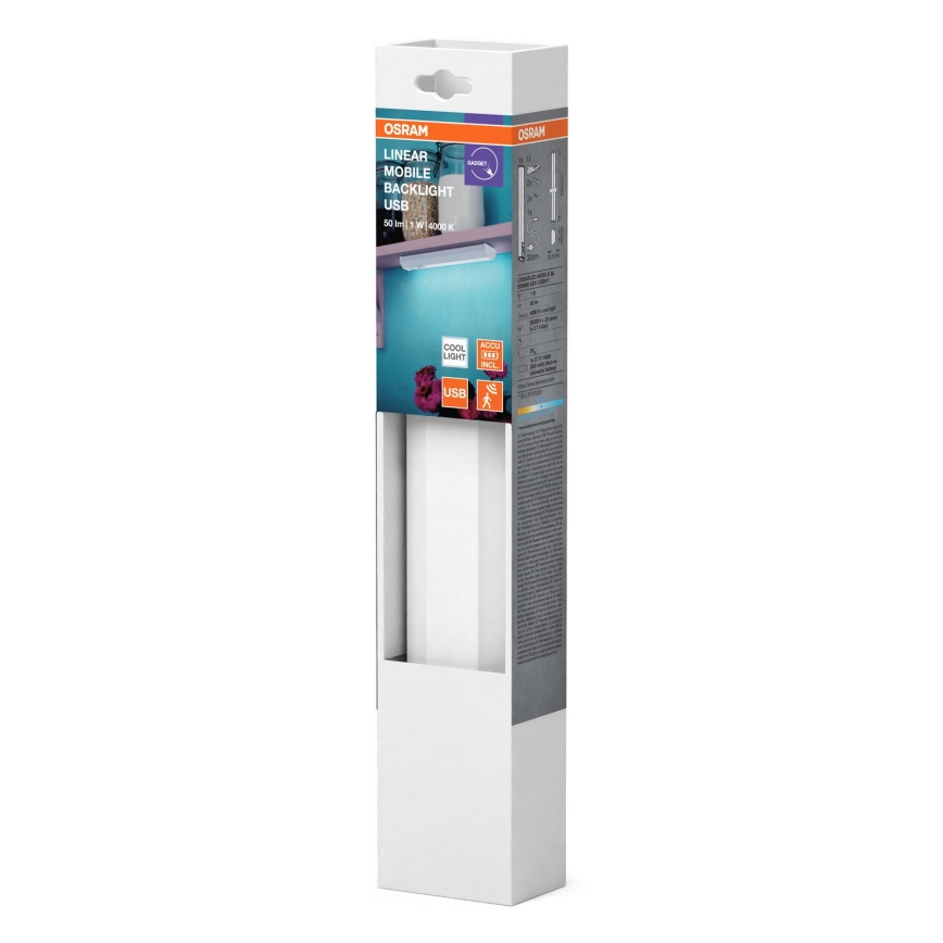 Osram - LED-kalustevalaisin anturilla MOBILE LED/1W/3,7V 500 mAh 20 cm