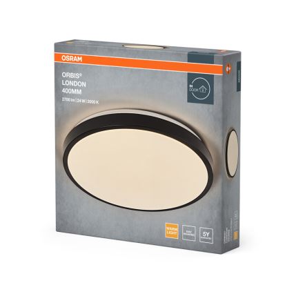Osram - LED-kattovalaisin ORBIS LONDON LED/24W/230V, halkaisija 39,5 cm, musta