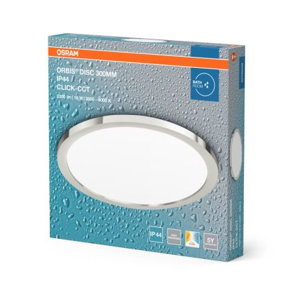 Osram - LED-kylpyhuoneen kattovalaisin DISC LED/18W/230V 3000/4000K Ø 30 cm IP44 hopea