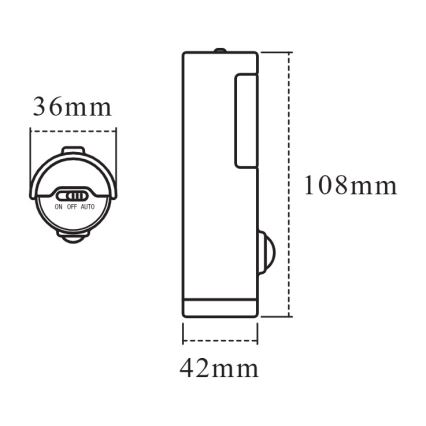 Osram - LED-opastevalaisin NIGHTLUX liike- ja hämäräkytkimellä LED/0,35W/3xAAA IP54 valkoinen