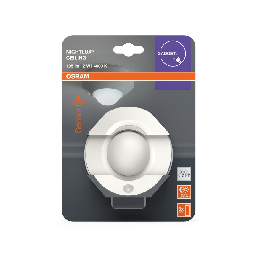 Osram - NIGHTLUX LED-opastevalaisin anturilla LED/2W/3xAA valkoinen