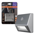 Osram - LED portaiden valaisin anturilla NIGHTLUX LED/0,25W/3xAAA IP54 hopea