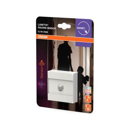 Osram - RGB-LED pistorasiaan kytkettävä yövalo anturilla LUNETTA LED/0,3W/230V