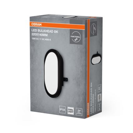 Osram - LED-ulkoseinävalaisin BULKHEAD LED/11W/230V IP54 musta