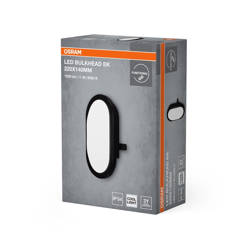 Osram - LED-ulkoseinävalaisin BULKHEAD LED/11W/230V IP54 musta