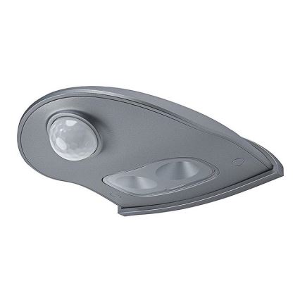 Osram - LED-ulkoseinävalaisin DOORLED-anturilla LED/0,5W/3xAA IP54 hopea