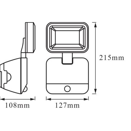 Osram - LED-ulkoseinävalonheitin tunnistimella BATTERY LED/4W/4xD IP54