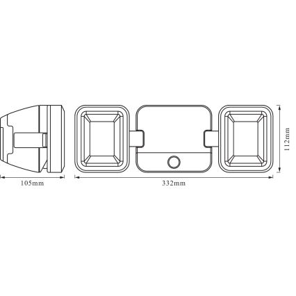 Osram - LED-ulkovalaisin liiketunnistimella BATTERY 2xLED/5W/4xD IP54