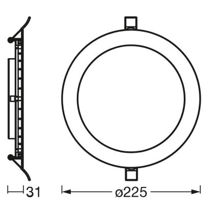 Osram - LED upotettava valo SLIM LED/22W/230V 3000K